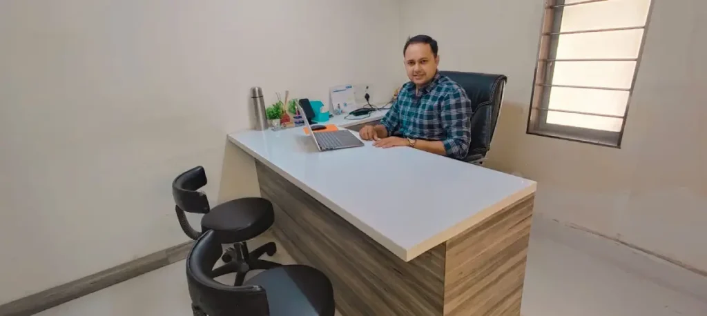 Nihal Fintech founder working in office